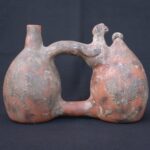 🎶 Moche Culture Ceramic Water Whistle with Birds and Ritual Motifs