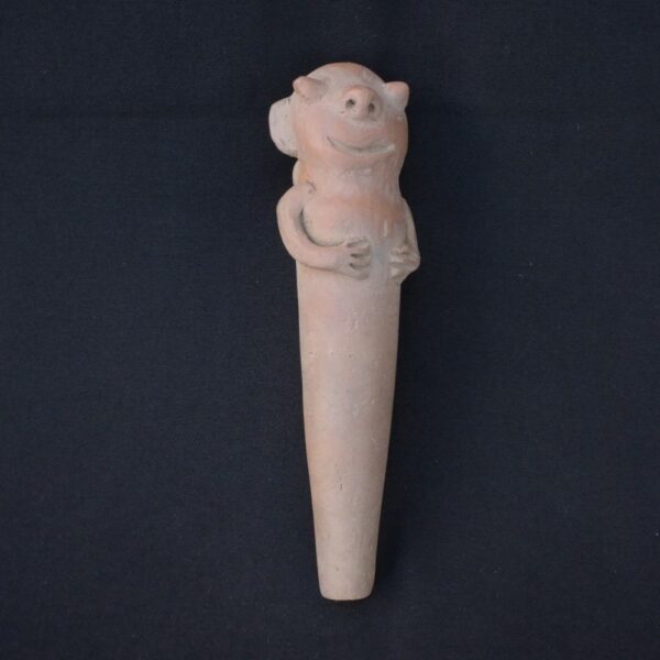 🎶 Inca Culture Ceramic Wind Whistle with Humanoid Figure - Imagen 1