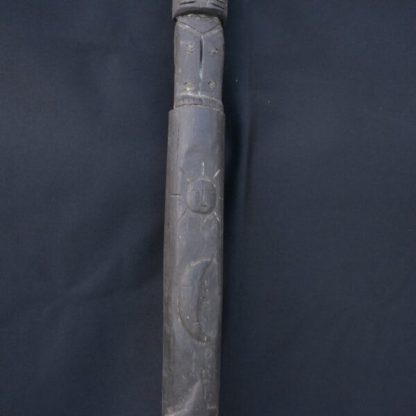 🔱 Inca Culture Ceramic Ceremonial Scepter with Carved Ancestral Figure - Imagen 4