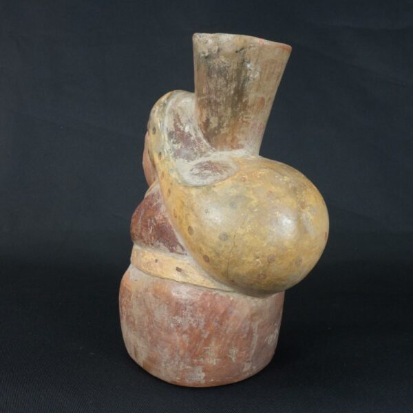 Pre-Columbian Moche Ceramic Ritual Bottle - Image 3