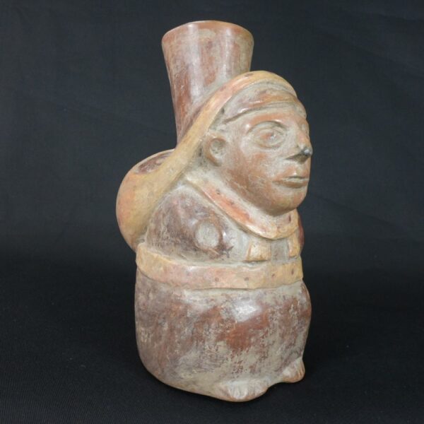 Pre-Columbian Moche Ceramic Ritual Bottle - Image 6