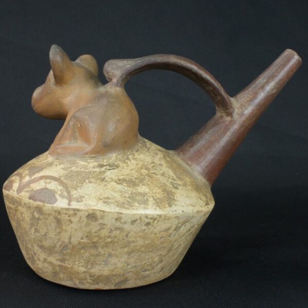 Authentic Pre-Columbian Moche Animal Motif Ceramic Whistle - Image 2