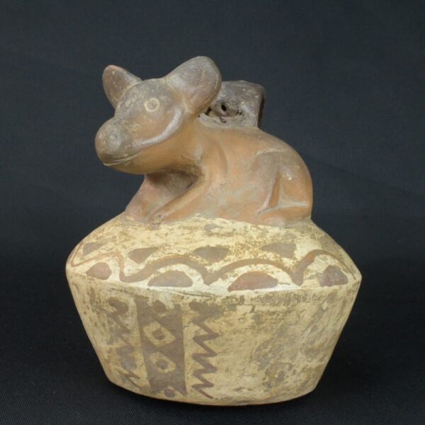 Authentic Pre-Columbian Moche Animal Motif Ceramic Whistle - Image 7