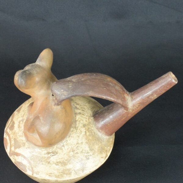 Authentic Pre-Columbian Moche Animal Motif Ceramic Whistle - Image 8