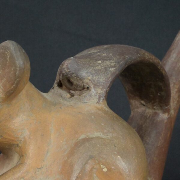 Authentic Pre-Columbian Moche Animal Motif Ceramic Whistle - Image 10