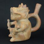Pre-Columbian Moche Anthropomorphic Ceramic Bottle