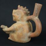 Pre-Columbian Moche Anthropomorphic Ceramic Bottle - Image 3