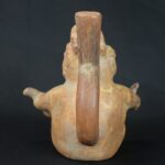 Pre-Columbian Moche Anthropomorphic Ceramic Bottle - Image 4