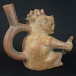 Pre-Columbian Moche Anthropomorphic Ceramic Bottle - Image 5