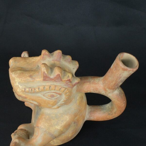 Pre-Columbian Moche Anthropomorphic Ceramic Bottle - Image 9
