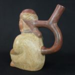 Pre-Columbian Moche Ceramic Worker Bottle - Image 2