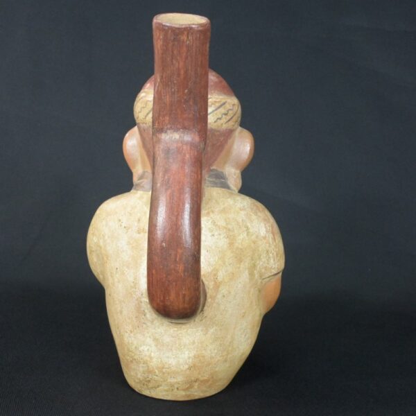 Pre-Columbian Moche Ceramic Worker Bottle - Image 3