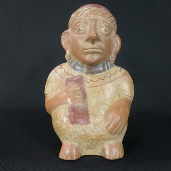 Pre-Columbian Moche Ceramic Worker Bottle - Image 6