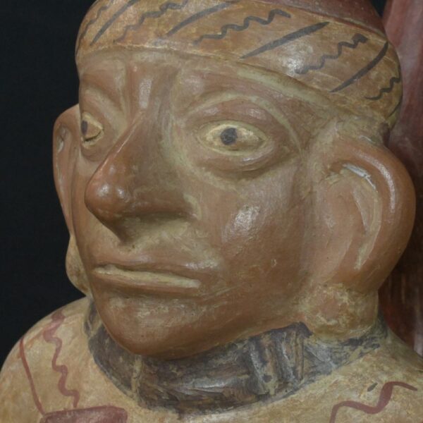 Pre-Columbian Moche Ceramic Worker Bottle - Image 9