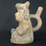 Pre-Columbian Moche Ceramic Priest Bottle