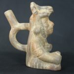 Pre-Columbian Moche Ceramic Priest Bottle - Image 5