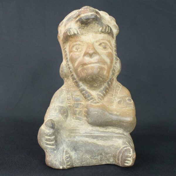 Pre-Columbian Moche Ceramic Priest Bottle - Image 7
