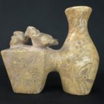 Pre-Columbian Moche Ceremonial Double Vessel with Serpent Motifs - Image 2