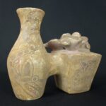 Pre-Columbian Moche Ceremonial Double Vessel with Serpent Motifs - Image 5