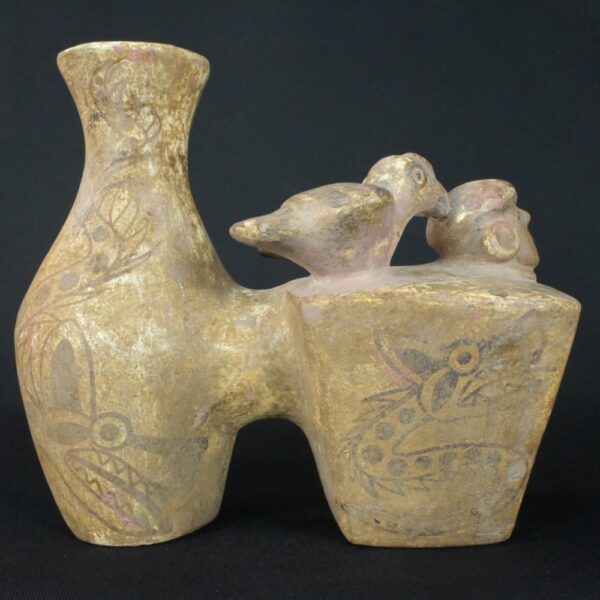 Pre-Columbian Moche Ceremonial Double Vessel with Serpent Motifs - Image 6