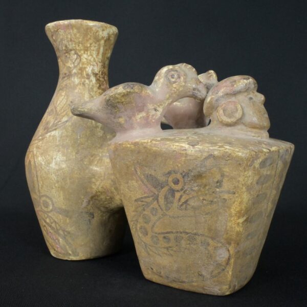 Pre-Columbian Moche Ceremonial Double Vessel with Serpent Motifs - Image 7