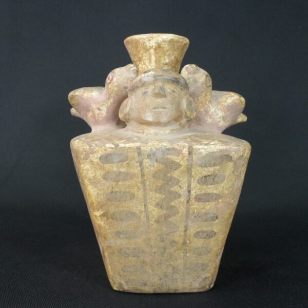 Pre-Columbian Moche Ceremonial Double Vessel with Serpent Motifs - Image 8