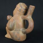 Pre-Columbian Moche Warrior Ceramic Bottle - Image 3