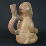 Pre-Columbian Moche Warrior Ceramic Bottle - Image 5