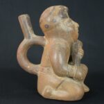 Pre-Columbian Moche Warrior Ceramic Bottle - Image 6