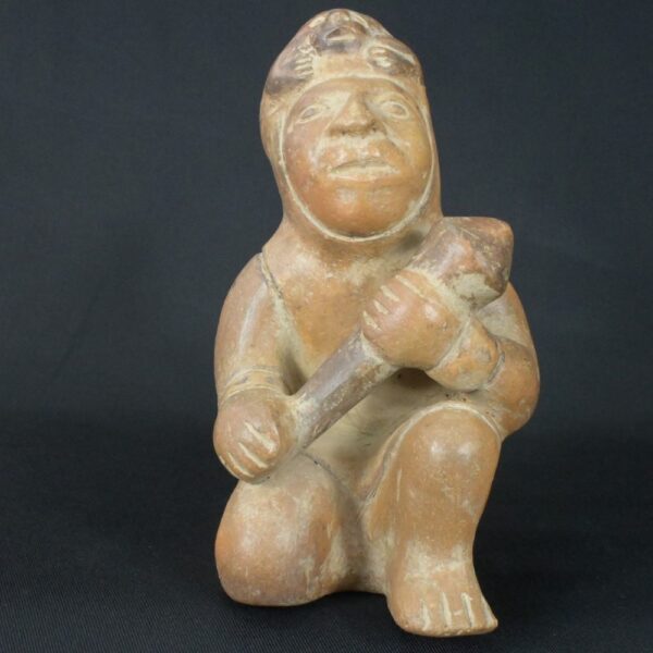 Pre-Columbian Moche Warrior Ceramic Bottle - Image 8
