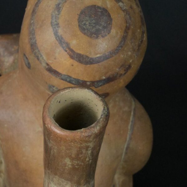 Pre-Columbian Moche Warrior Ceramic Bottle - Image 11