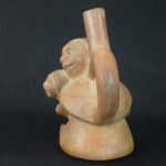 Pre-Columbian Moche Ceramic Mother and Child Bottle - Image 3