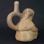 Pre-Columbian Moche Ceramic Mother and Child Bottle - Image 4