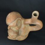 Pre-Columbian Moche Ceramic Mother and Child Bottle - Image 7