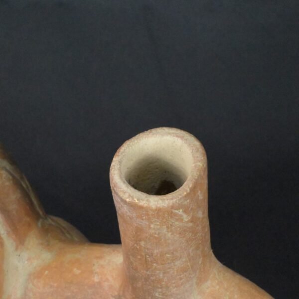 Pre-Columbian Moche Ceramic Mother and Child Bottle - Image 11