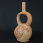 Pre-Columbian Moche Ritual Ceramic Bottle - Image 2