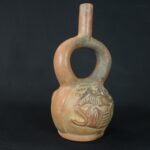 Pre-Columbian Moche Ritual Ceramic Bottle - Image 4