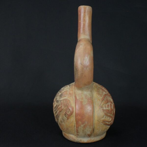 Pre-Columbian Moche Ritual Ceramic Bottle - Image 7