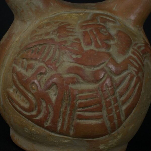 Pre-Columbian Moche Ritual Ceramic Bottle - Image 12