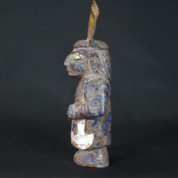 Pre-Columbian Moche Sodalite Warrior Priest Sculpture - Image 3