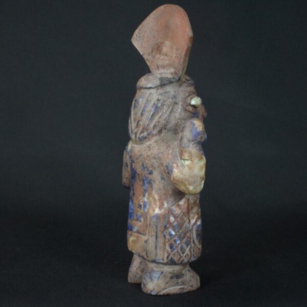 Pre-Columbian Moche Sodalite Warrior Priest Sculpture - Image 5