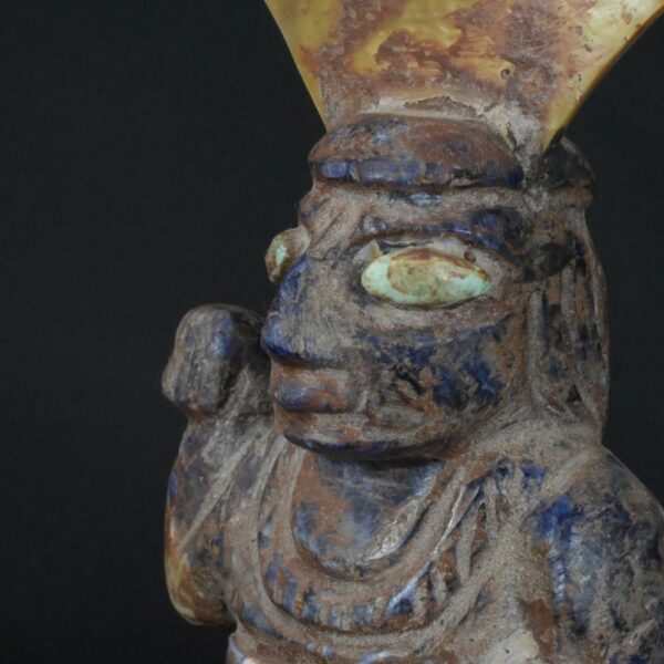 Pre-Columbian Moche Sodalite Warrior Priest Sculpture - Image 10