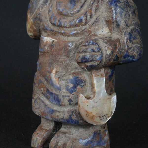 Pre-Columbian Moche Sodalite Warrior Priest Sculpture - Image 11