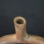 Pre-Columbian Moche Ceramic Ritual Bottle with Lizard Motifs - Image 14