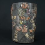 Pre-Columbian Moche Wooden Ritual Vessel with Inlays