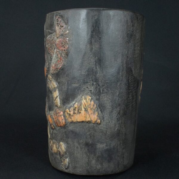 Pre-Columbian Moche Wooden Ritual Vessel with Inlays - Image 3