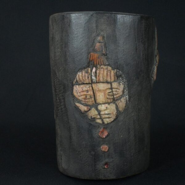 Pre-Columbian Moche Wooden Ritual Vessel with Inlays - Image 5