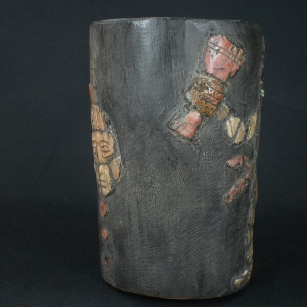 Pre-Columbian Moche Wooden Ritual Vessel with Inlays - Image 6