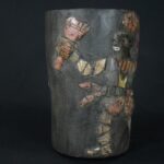 Pre-Columbian Moche Wooden Ritual Vessel with Inlays - Image 7