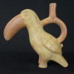 Pre-Columbian Moche Toucan Ceramic Ritual Bottle